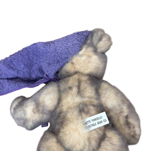 Annette Funicello Collectible Bear Co Plush Teddy Purple Nightcap 15 Jointed VTG - Picture 5 of 12